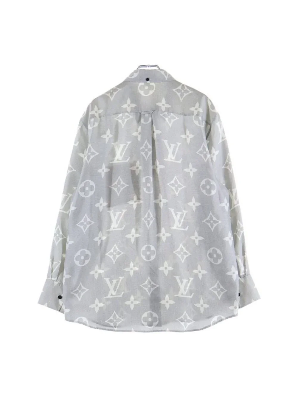 Louis Vuitton Inverted Mahina Monogram Masculine Long Sleeve Shirt Gray